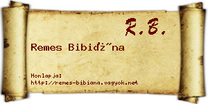 Remes Bibiána névjegykártya
